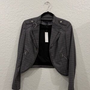 White House Black Market Gray Plaid Blazer NWT